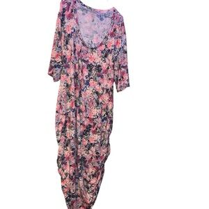 Motherhood Maternity pink floral body con stretch dress plus size 3X